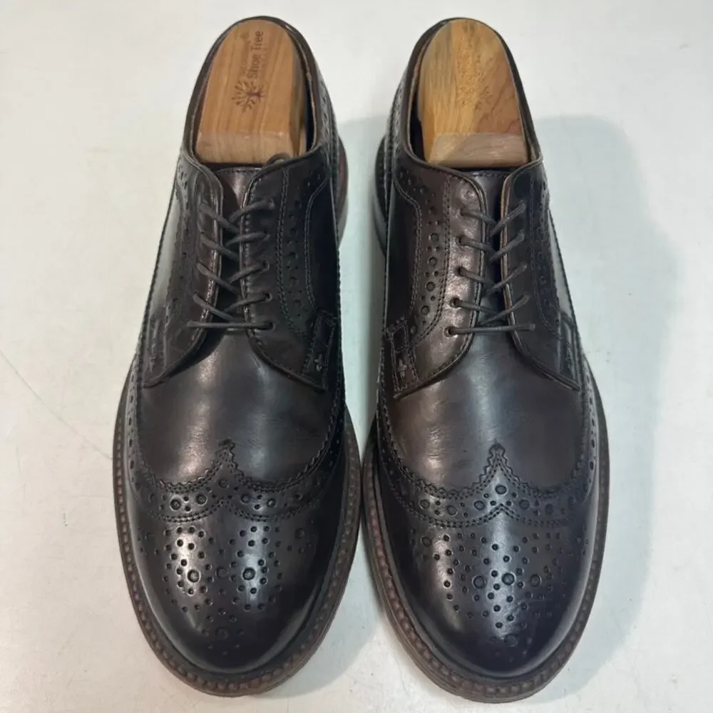 VGUC Grant Stone x J. Crew Ludlow Longwing Wingtip Derby Bench Made Brown 7.5 D